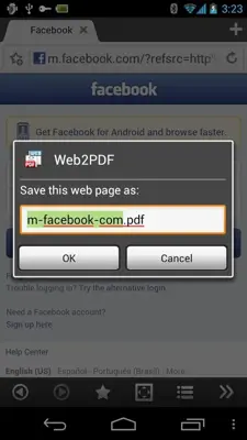 Web2PDF Add-on android App screenshot 1